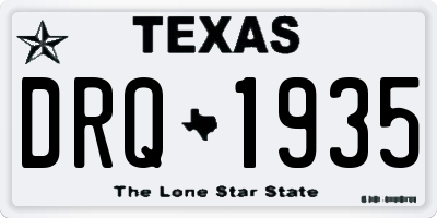 TX license plate DRQ1935