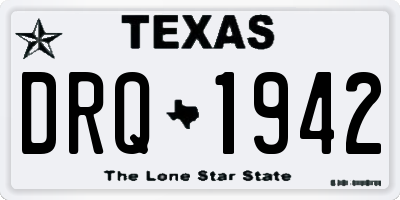TX license plate DRQ1942