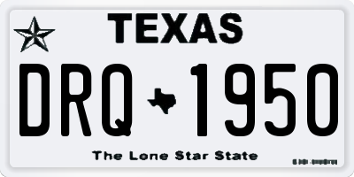 TX license plate DRQ1950