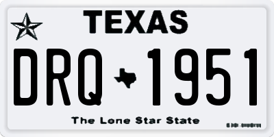 TX license plate DRQ1951
