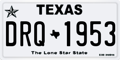 TX license plate DRQ1953