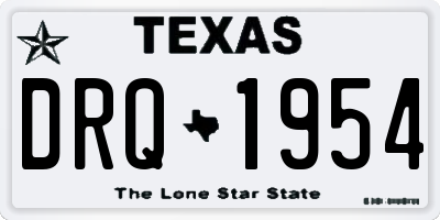 TX license plate DRQ1954