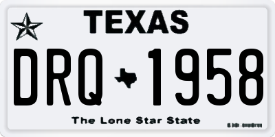 TX license plate DRQ1958