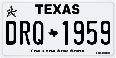 TX license plate DRQ1959