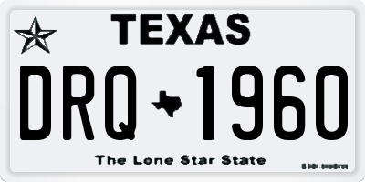 TX license plate DRQ1960