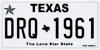 TX license plate DRQ1961