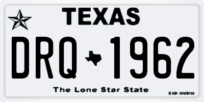TX license plate DRQ1962