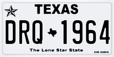 TX license plate DRQ1964