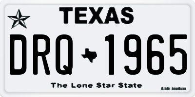 TX license plate DRQ1965