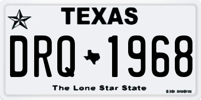 TX license plate DRQ1968