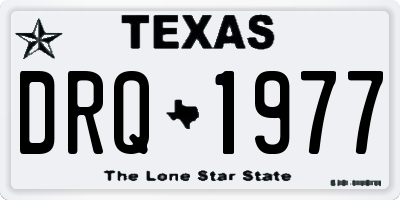 TX license plate DRQ1977