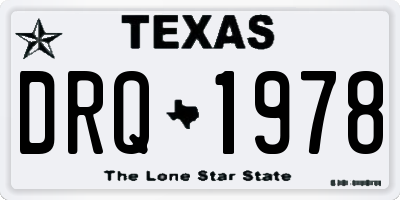 TX license plate DRQ1978