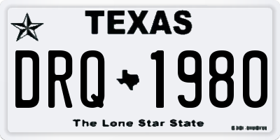 TX license plate DRQ1980