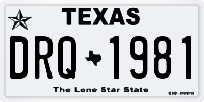 TX license plate DRQ1981