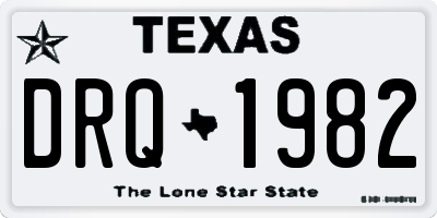 TX license plate DRQ1982