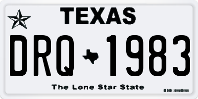 TX license plate DRQ1983