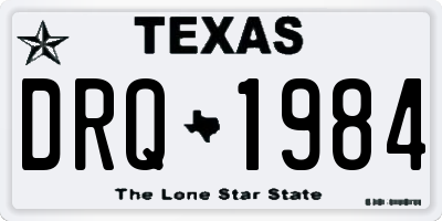 TX license plate DRQ1984