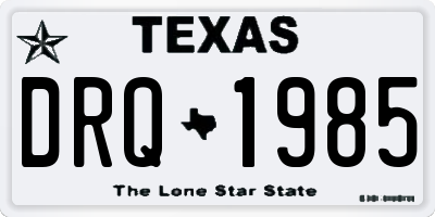 TX license plate DRQ1985