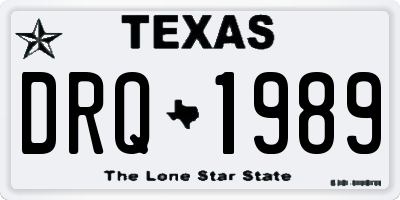 TX license plate DRQ1989