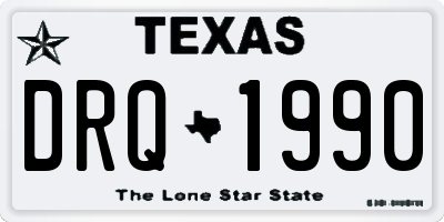 TX license plate DRQ1990