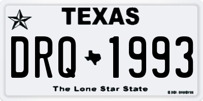 TX license plate DRQ1993