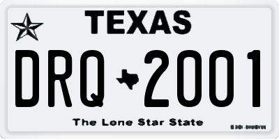 TX license plate DRQ2001