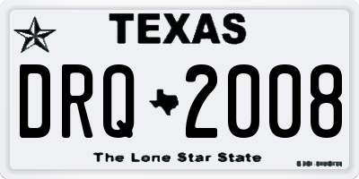 TX license plate DRQ2008
