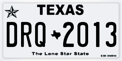 TX license plate DRQ2013