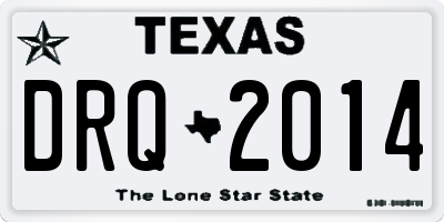 TX license plate DRQ2014
