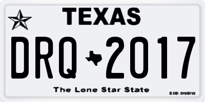 TX license plate DRQ2017