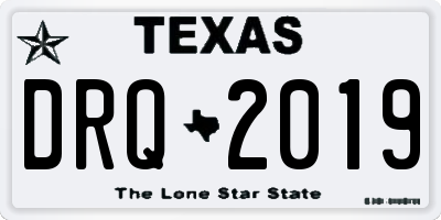 TX license plate DRQ2019