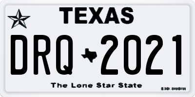 TX license plate DRQ2021