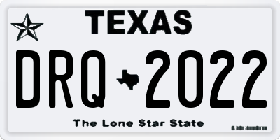TX license plate DRQ2022