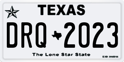 TX license plate DRQ2023
