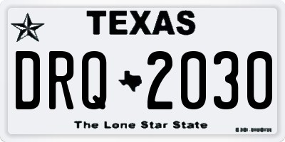 TX license plate DRQ2030