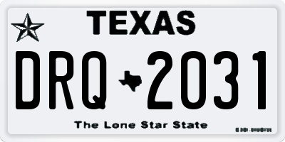 TX license plate DRQ2031