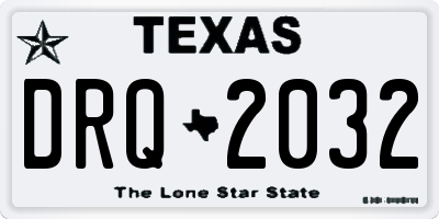 TX license plate DRQ2032