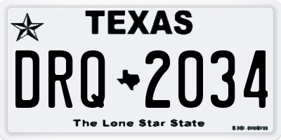 TX license plate DRQ2034