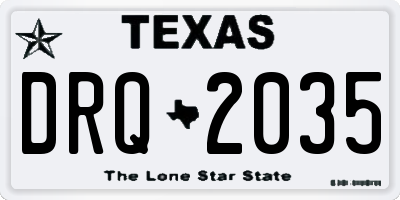 TX license plate DRQ2035