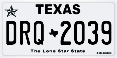 TX license plate DRQ2039