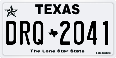 TX license plate DRQ2041