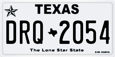TX license plate DRQ2054