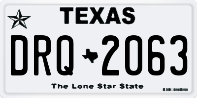 TX license plate DRQ2063