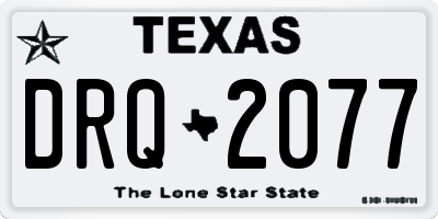 TX license plate DRQ2077