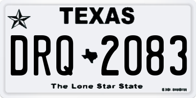TX license plate DRQ2083