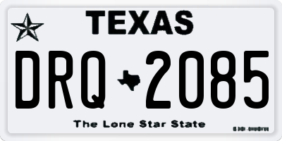 TX license plate DRQ2085