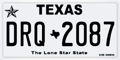 TX license plate DRQ2087