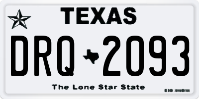 TX license plate DRQ2093