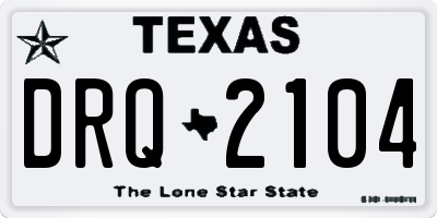 TX license plate DRQ2104