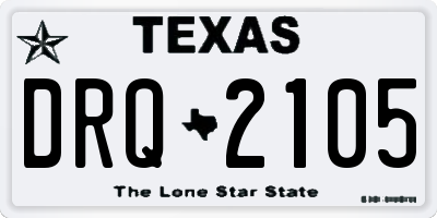 TX license plate DRQ2105